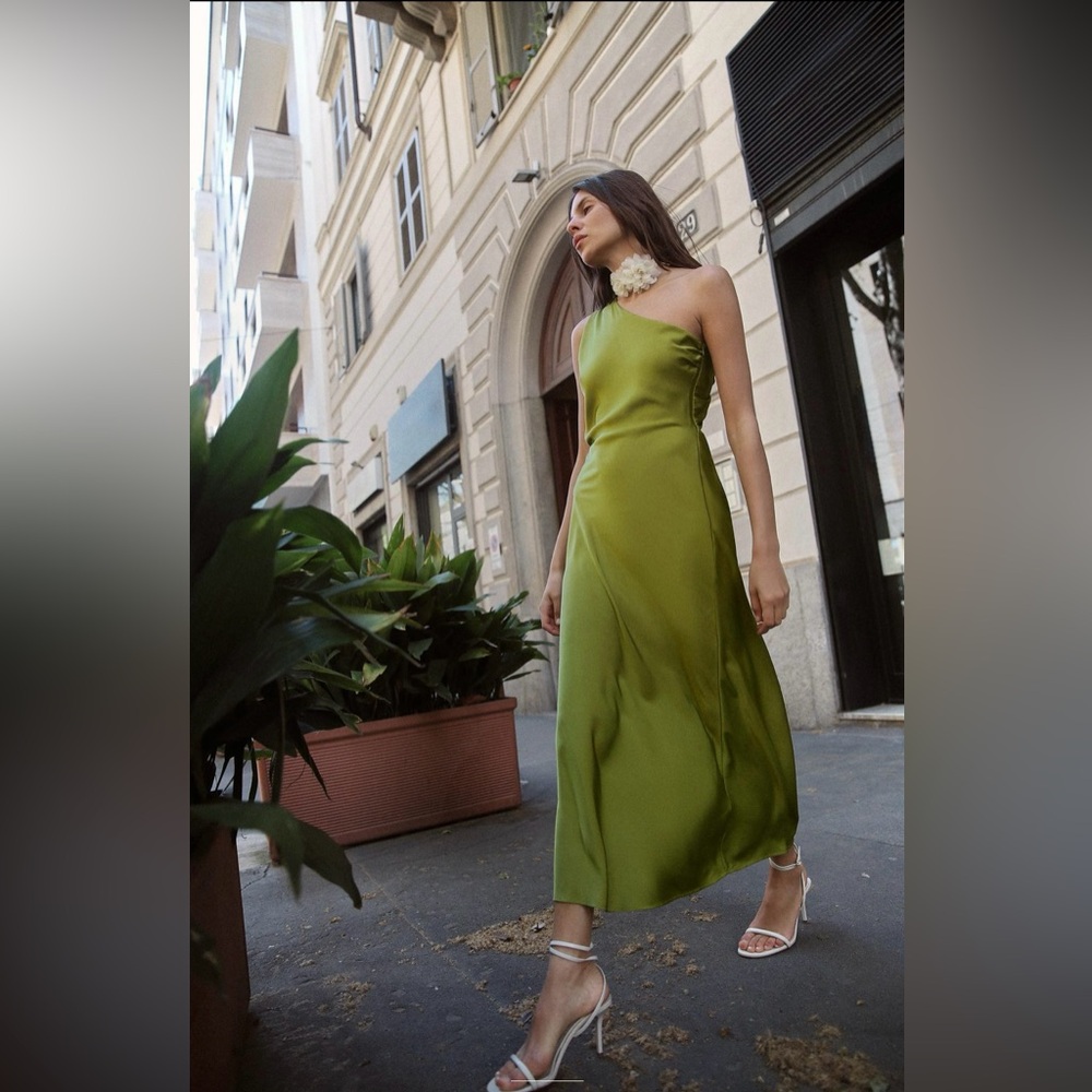 Zara Satin Effect Asymetric Dress